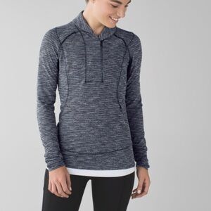 Lululemon Think fast long sleeves cozy pullover, heath black, Sz 6